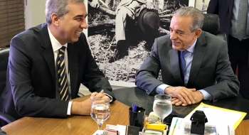 Prefeito Iris Rezende recebe o governador de Goiás, José Eliton